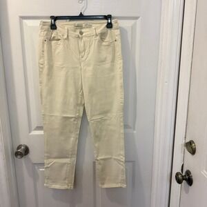 Calvin Klein Jeans Womens Cropped Skinny Size 8‎ Off White Casual Pants
